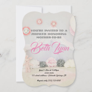 Invitation Baby shower Pink Party Destiny's Destiny