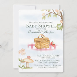 Invitation Baby shower pique-nique du Jardin Cute