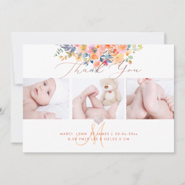 Invitation Baby shower PixDezines Merci (Devant)