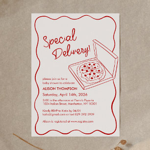 Invitation Baby Shower Pizza Livraison Spéciale