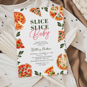 Invitation Baby Shower Pizza Slice Slice