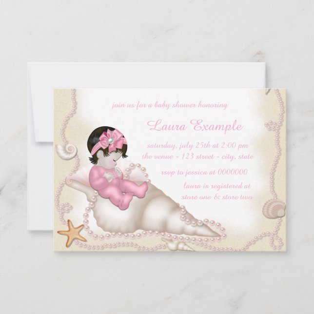 Invitation Baby shower plage (Devant)