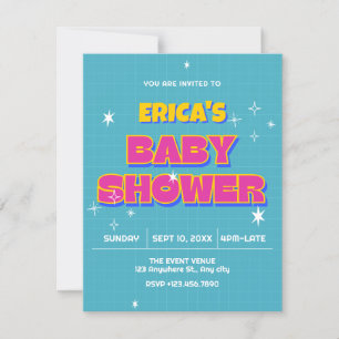 Invitation Baby shower pop rétro