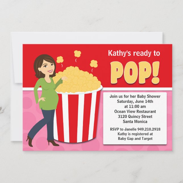 Invitation Baby shower Popcorn (Devant)
