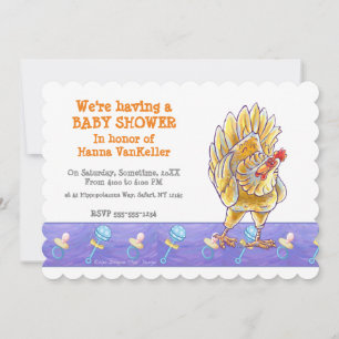 Invitation Baby Shower Poulet Mignon