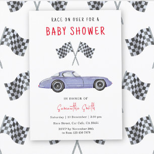 Invitation Baby Shower pour bébé pilote de course