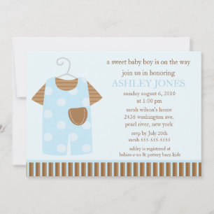Invitation Baby shower pour bébé vêtement pour bébé