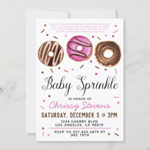 Invitation Baby shower pour bébés Donut Sprinkl