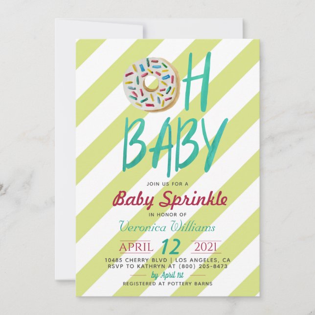 Invitation Baby shower pour bébés Donut Sprinkl (Devant)
