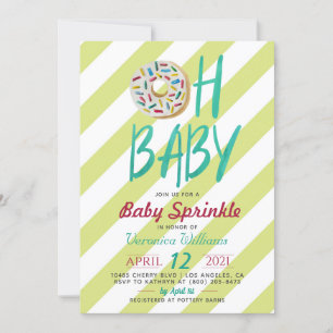 Invitation Baby shower pour bébés Donut Sprinkl