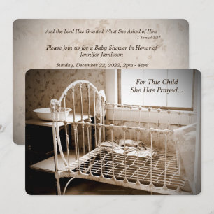 Invitation Baby shower, Pour Cet Enfant, Elle A Prié Vintage