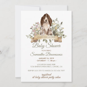 Invitation Baby Shower pour chiot Cocker Spaniel