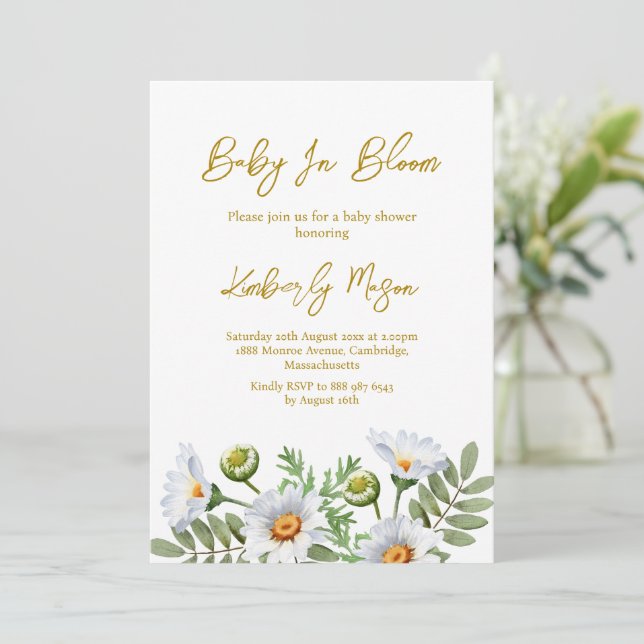 Invitation Baby Shower pour Daisy (Debout devant)