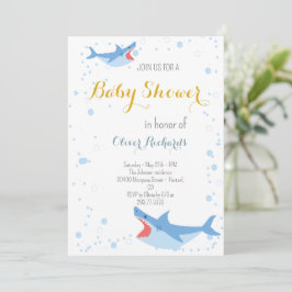Invitation Baby shower pour enfants de Shark Summer Party