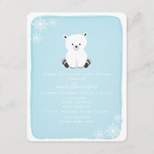 Invitation Baby shower pour garçon à flocon de neige de l'our