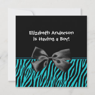 Invitation Baby shower Pour Imprimeur De Boy À La Mode Turquo