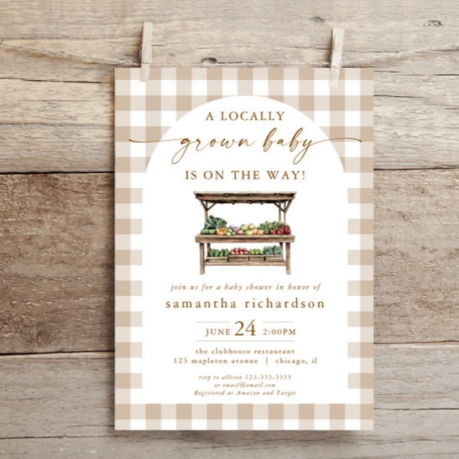 Invitation Baby shower pour les agriculteurs locaux, sans dis (Créateur téléchargé)