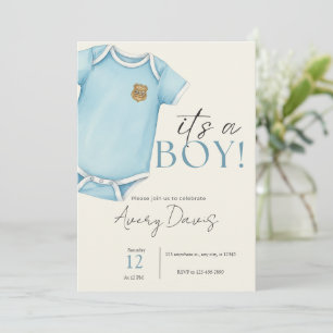 Invitation baby shower pour les familles de polici