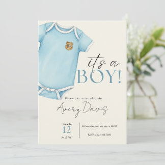 Invitation baby shower pour les familles de polici