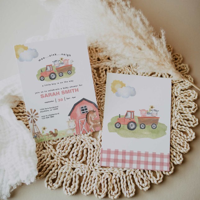 Invitation Baby shower pour les filles de la ferme (Créateur téléchargé)