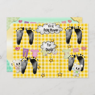 Invitation Baby shower pour Quadruplets