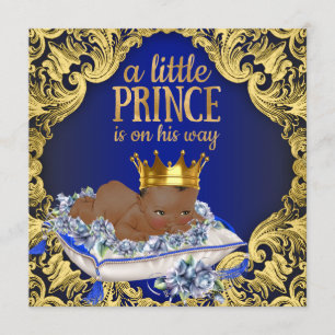 Invitation Baby shower pour un prince royal afro-américain
