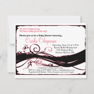 Invitation Baby shower pour une fille