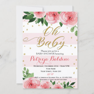 Invitation baby shower pour une fille