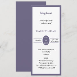 Invitation Baby shower pourpre Customisé
