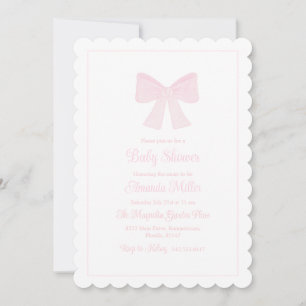 Invitation Baby shower préppin rose