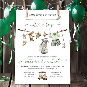 Invitation Baby shower Preppy Golf Boy