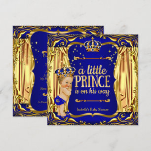 Invitation Baby Shower Prince Bleu Or Blond