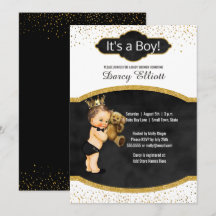 Baby shower Prince Boy | Parties scintillant Black