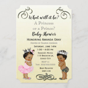 Invitation Baby shower Prince ou Princesse