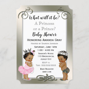 Invitation Baby shower Prince ou Princesse