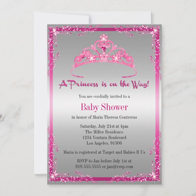 Invitation Baby shower Princess (Devant)