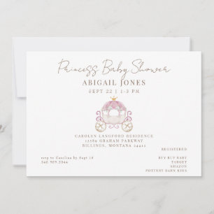 Invitation Baby shower Princess Carriage
