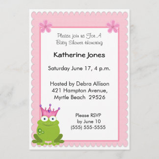 Invitation Baby shower Princess Frog