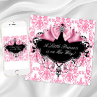 Baby Shower Princesse Damassé Rose Noir