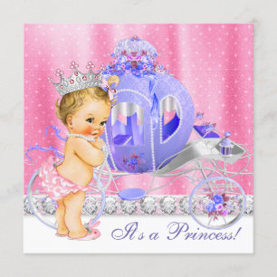 Invitation Baby Shower Princesse Rose et Violette