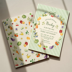 Invitation Baby Shower "Produits Locaux" : Marché de Producte