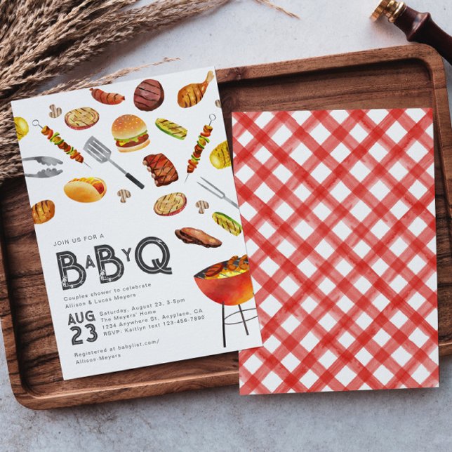 Invitation Baby shower Q bébé | Baby shower Co-Ed (Créateur téléchargé)