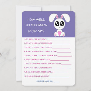 Invitation Baby shower Rabbit, Tu Connais Bien Maman