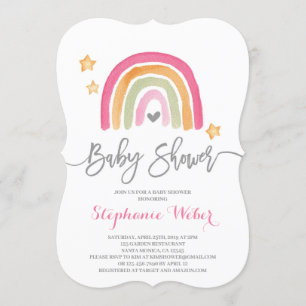 Invitation baby shower Rainbow