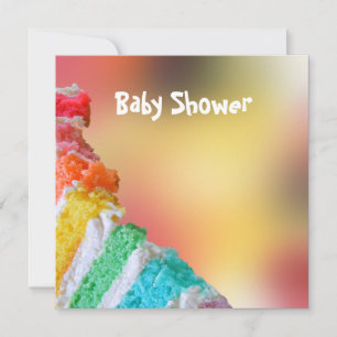 Invitation Baby shower Rainbow Cake
