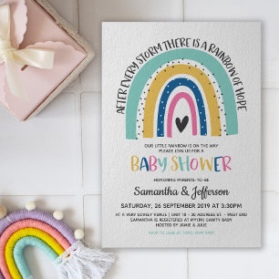 Invitation Baby shower Rainbow moderne et simple Hope