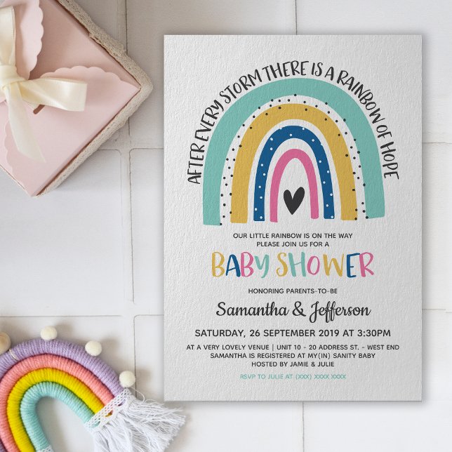 Invitation Baby shower Rainbow moderne et simple Hope (Créateur téléchargé)