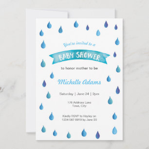 Invitation baby shower Raindrops