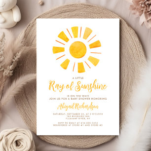 Invitation Baby Shower Rayon de Soleil Jaune Orange