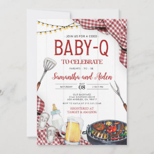 Invitation Baby shower Red Baby-Q